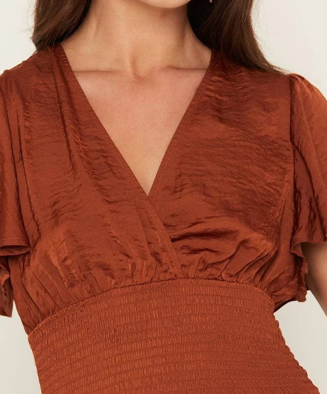 Korte satijnen top – detail